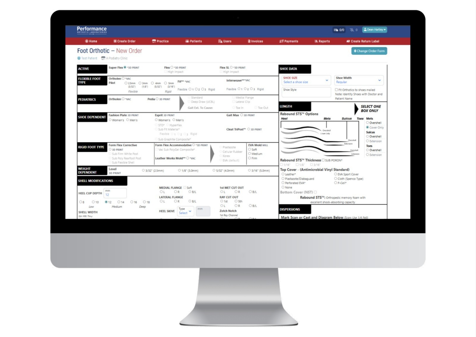Digital Order Form Performance Orthotic Laboratories