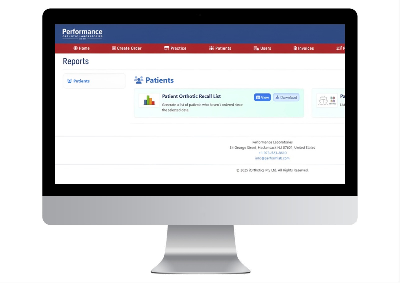 Frontend Report Patient Orthotic Recall List Performance Orthotic Laboratories